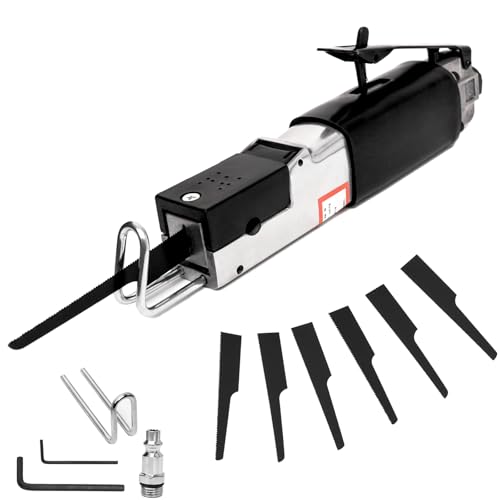 T2OL Air Reciprocating Saw Kit 9000 SPM Pneumatic Metal Cutting Tool with 6 Blades Lightweight Saber Saw for Steel/Aluminum/PVC Auto Repair and DIY