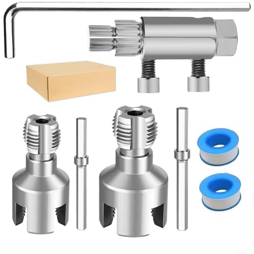Zeroupshop Kit d'outils de filetage avec extracteur pour filetage intérieur et extérieur, anti-fuite, amovible pour changements, convient pour PPR PVC Plastics MPP en tailles 1/2" et 3/4"