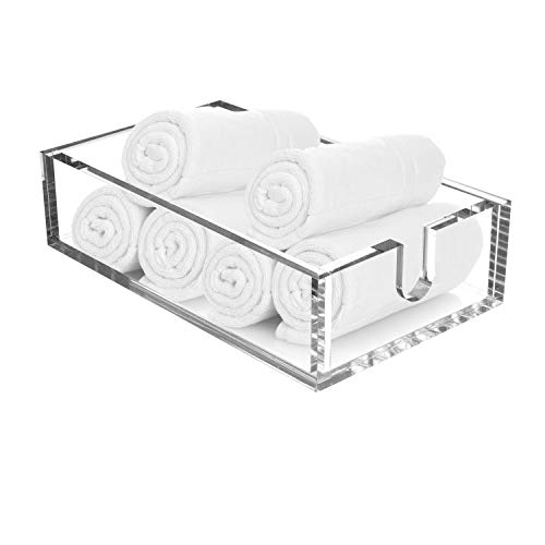 Royal Imports Acrylic Guest Towel Napkin Holder, Clear Fancy Paper Hand Napkin Tray Caddy Storage for Buffet, Kitchen, Dining, Bathroom, Party, 6'x10'x2.5'