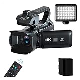 Kamera wideo, aparat cyfrowy, Profesjonalna kamera 4" z pełnym zoomem 4K i 18-krotnym zoomemEkran dotykowy 64 MP Kamera wideo Time Lapse Cyfrowy rejestrator Przesyłanie strumieniowe Kamera internetowa