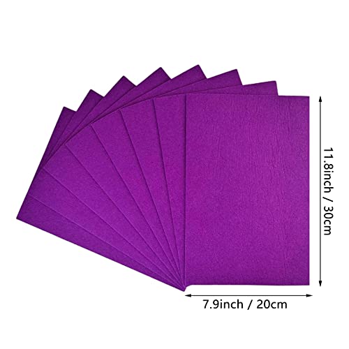 Image of Jtnohx Stiff Felt, 2mm Thick Felt Sheets for Crafts, 8 inchx12 inch Hard Felt Fabric Squares 8Pcs for DIY Projects (Purple)