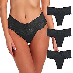 3 Pcs Black Thongs-a
