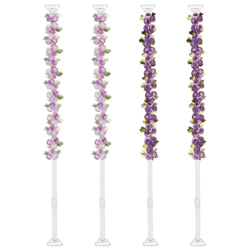 Image of FREEBLOSS 2 Pairs Decorative Bra Straps Adjustable Floral Bra Straps Replacement for Women Invisible Dress Strap, Multicolor