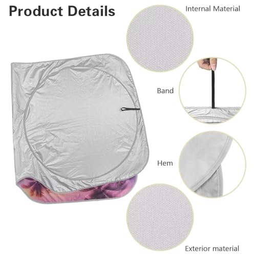 Image of Palm Tree Sunset Car Windshield Sunshade Car Interior Accessories for Sun Heat Foldable Sun Shade Keeps Vehicle Cool Fit Most Auto Truck Van SUV (66.53 x 34.44 in)