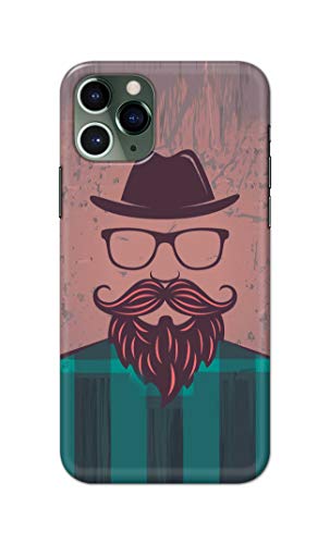 Image of PRINTFIDAA Man Icon with Beard Shirt Hipster Printed Designer Hard Case for Apple iPhone 11 Pro (5.8 inch), A2215, A2160, A2217 Back Cover -(e) RPM1001