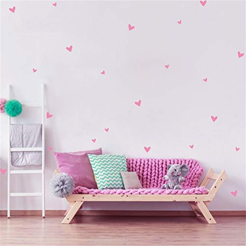 126 Pcs Loving Heart Wall Decals For Girls Bedroom Kids Room Decor Toddler Girls Room Wall Decor Boho Pink Heart Wall Stickers Nursery Decor For Girls Kids Wall Decals #TOP3
