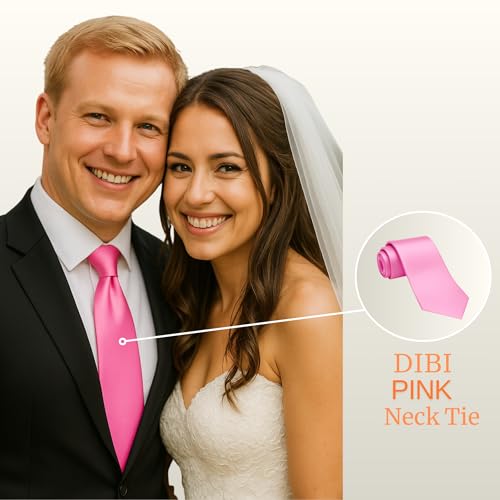 Image of Dibi Solid Color Ties for Men, Formal Mens Ties, Neck Tie, Classic Tie for Boys Women Teens, Wedding Business Costume Necktie