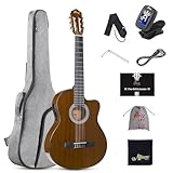 WINZZ AC309CE 39 Inches Cutaway Nylon-string Classical Electric Guitar Build-in Pickup Kit Set Online Lessons...