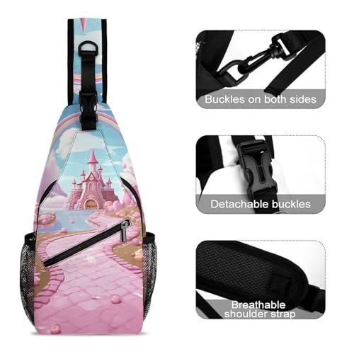 Bolso Crossbody Sling Rosa Candy Land para Viaje miniatura 3