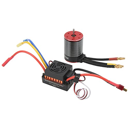 outdoorm RC Brushless ESC Set 3650 Brushless Motor 60A Electric Speed Controller for RC Car 4500KV