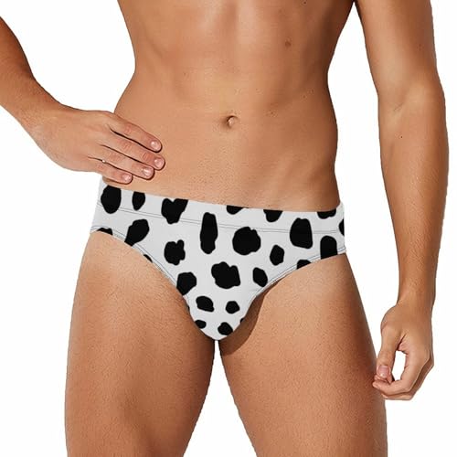 Dalmatian Print Men's Swimwear Brief Bikini Swimsuit Sexy Low Waist Bathing Suit