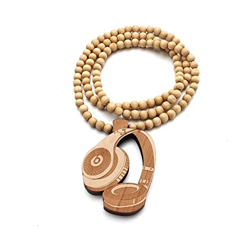 Preisvergleich Produktbild Headset Kopfhörer Anhänger Gute Holz Hip-Hop Holz Halskette