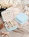 Vlando Travel Jewelry Case, Small Travel Jewelry Organizer Box for Girls Women - Blue