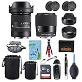 Sigma 18-50mm f2.8 + Sigma 30mm f1.4 DC DN Contemporary Lens for Sony E with Sunshine Photo Accessories Bundle - 4 Years USA Manufacturer Warranty