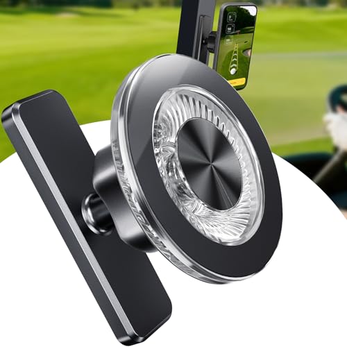 GBEAST Magnetic Golf Cart Phone Holder Compatible with MagSafe for iPhone 12-17 Series, N52 Magnets Phone Mount for EZGO/Club Car/Yamaha,360° Rotation Golf Accessories for Men Women, Gifts for Golfer