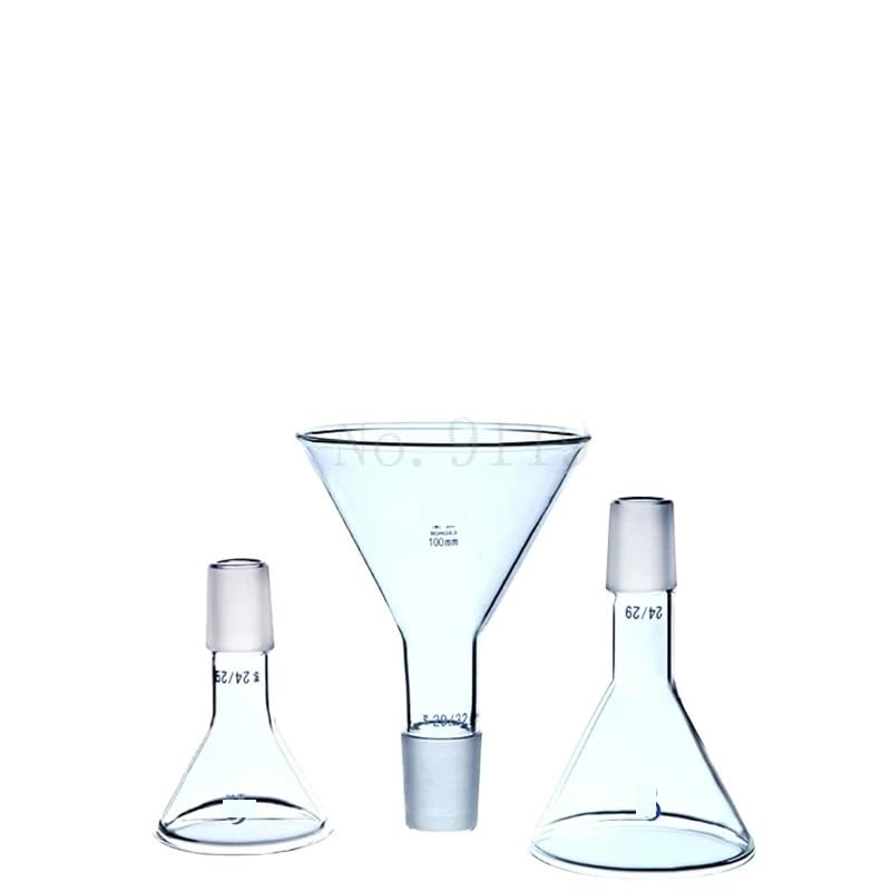 1Pcs Clear 50mm to 150mm Glass Conical Feed Funnel with Standard Ground-in Mouth for Using in Lab Experiment Supply(60mm Joint No.24)