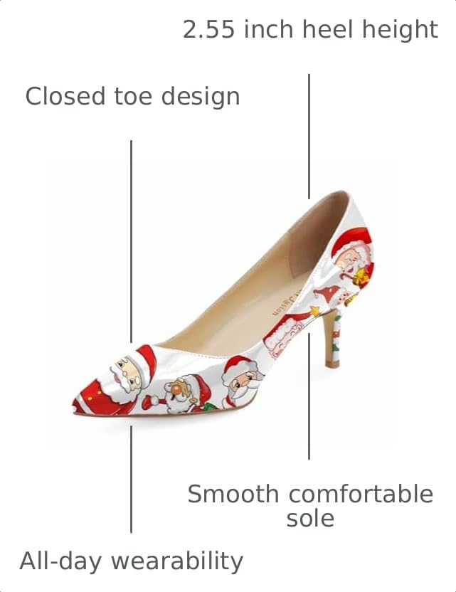 Image of Reindee Lusion Womens Low Kitten Comfortable High Heels Music Note Printed Closed Toe Sexy Pumps Shoes