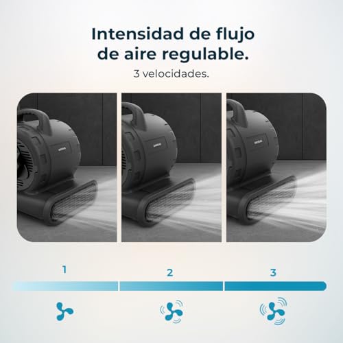 Miniatura 6 de Cecotec Soplador De Suelo - Ventilador De Secado Blowindustry 6000 Flowfloor. 600w, 1350rpm, 3 Velocidades, Flujo De Aire 2700m H, Ruedas Y Mango Retráctil, Control Intuitivo, Fácil Transporte