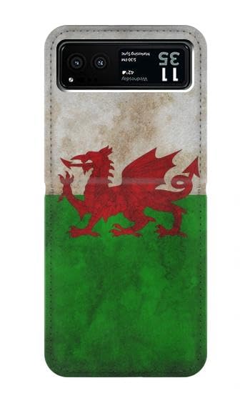Etui Clapet Motorola Razr 40 Housse Cuir Football Pays de Galles