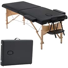 Portable Massage Table Height Adjustable Salon Spa Massage Bed 2 Fold Massage Table 73 Inch Long 28 Inch Wide PU Portable Salon Bed Deluxe Backpack Reiki Table