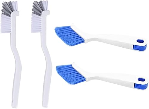 Miniatura 1 de Paquete de 4 cepillos de limpieza de platos con cerdas rígidas, cepillos de lavado profundo de esquina de borde para botellas, líneas de azulejos,
