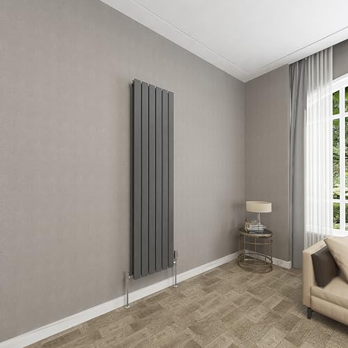 Sky bathroom | 1600x408mm Vertical Designer Radiators Anthracite Flat Panel Double Panel Central Heating Radiator