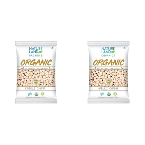 Image of Natureland Organics Kabuli Chana /White Chana /Chole 1 Kg - Organic Healthy Chana (Pack of 2)