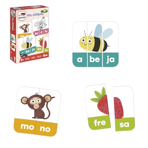 Diset, Las Sílabas, Juego Educativo para Aprender Las Letras y el abecedario para niños a Partir de 5 años, Multicolor