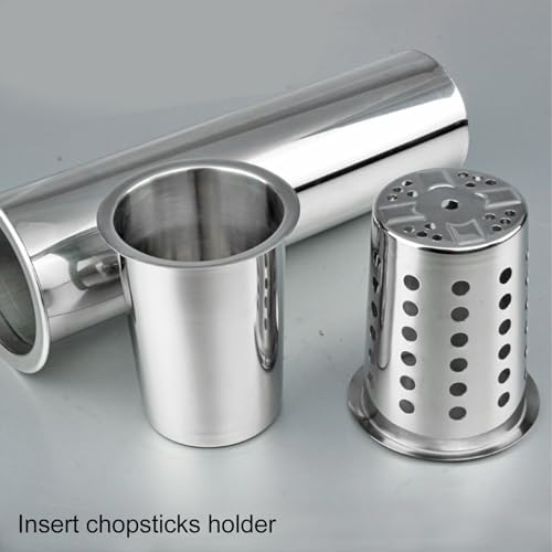 HEEPDD Stainless Steel Utensil Holder for Kitchen, Countertop Silverware Storage Rack, 5.4 x 3.4 Inch