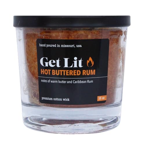 Image of Get Lit | Hot Buttered Rum | 16 oz Double-Wick Scented Candle | Hand-Poured in Missouri, USA | Warm Rum & Spice Winter Fragrance