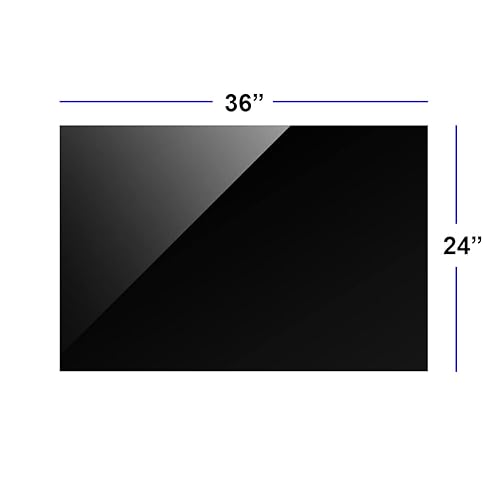 Miniatura 3 de Hojas acrílicas negras de 24 x 36 pulgadas, paquete de 2 paneles rectangulares reflectantes de plexiglás de 18 pulgadas de grosor (0.118 in) para