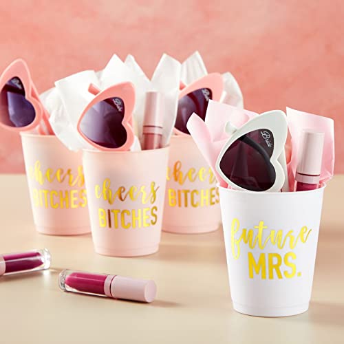 Blue Panda 16-Pack Bachelorette Party Cups, Reusable Bride And Bridesmaid Cups For Bridal Shower Party, Bachelorette Favors And Bridesmaid Gifts, Future Mrs + Cheers (16 Oz) #TOP1