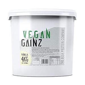 Vegan Gainz 4kg – Plant Based Protein Powder – Weight Gainer- 32 Servings & 30g Protein Per Serving – The Bulk Protein Company (Vanilla)