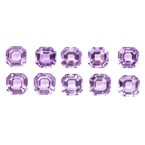GEMKORA 4pcs, 8x8x5mm Natural Pink Amethyst-Rose the France, Octagon Shape-Asscher Cut Gemstone Wholesale Lot, Jewelry Making Loose Gemstone, Minerals, DIY, Healing Crystals, Bulk Gemstone Deal
