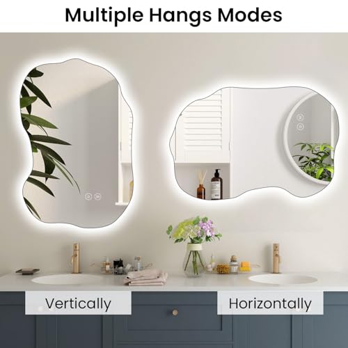Miroir de salle de bain à DEL 3 couleurs intensité variable - 8