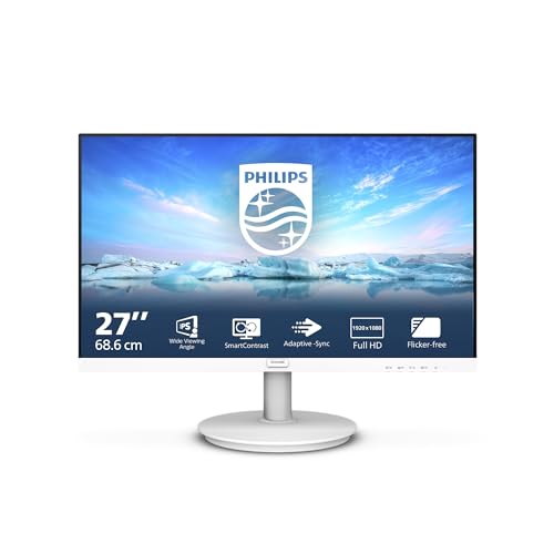 Philips 271V8AW- 27 Inch FHD White Monitor, 75Hz, 4ms, VA, Speakers, AdaptiveSync, Flickerfree, Anti-Glare (1920 x 1080, 250 cd/m², HDMI) - Image 3