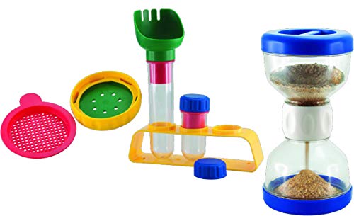 Edu Toys Mi Primer Reloj de Arena  Montar y Caja de Experimentos para niños pequeños con bebildertem Reloj Educativo Manual en alemán.