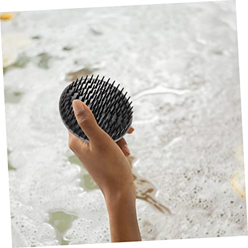 10pcs Shampoo Brush Body Massager Scalp Brush Dandruff Flat Body Scrubber Head Small Scalp Massager Travel Hair Brush Cutlery Holder Hair Wash Brush Hair Exfoliator Plastic Black3
