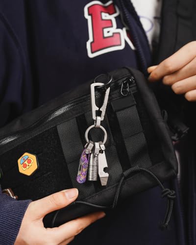 Image of KeyUnity KK05 Titanium Mini Pocket Knife, 1.06-Inch Blade, Graffiti Purple | Lightweight EDC Knife for opening packages and snack wrappers, removing clothing tags, and handling everyday tasks