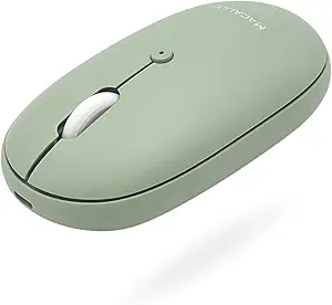 Macally Wireless Bluetooth Mouse - Quiet, Comfortable, Rechargeable for MacBook Air/Pro, Mac, iMac, Apple iPad - Wireless Mouse for Laptop, Windows PC Desktop