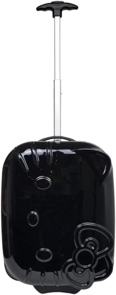 Hello Kitty 18" Rolling ABS Luggage Bag Hard Suit Case- Silver Face Bow