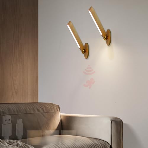 Aplique de pared LED para evitar cables con sensor táctil recargable