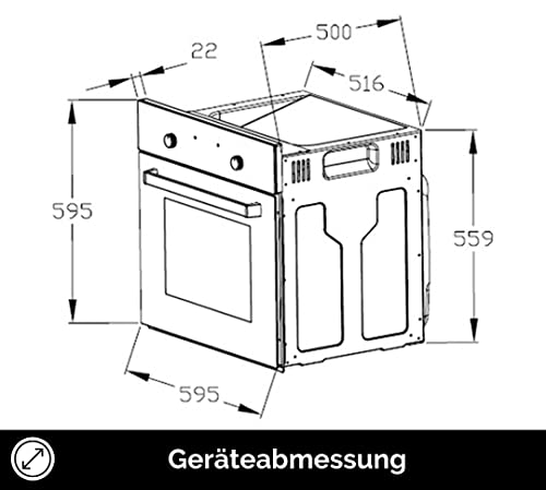 PKM Einauherdset BIC3-IGKIX-2 | Edelstahlblende | Glaskeramikkochfeld 60cm | 3 Backofenfunktionen | Energieeffiziezklasse A