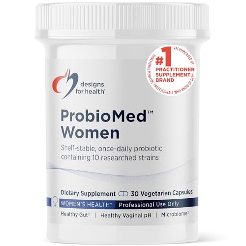 Designs for Health ProbioMed Women - Vaginal Probiotics to Support pH Balance, Vaginal Comfort, Immune Health & Gut Health for Women - Dairy-Free Probiotic (30 Capsules)