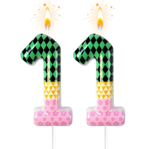 Jinrea Popular Anime Birthday Number 11 Candles Comic Book Themed Candles Anime-Themed Decorations Suitable for Party Celebrations Birthday Decorations11