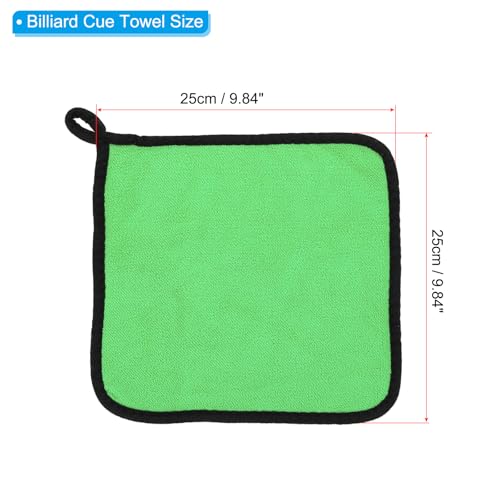 PATIKIL 11.8x15.7 Inch Billiard Cue Towel, Pool Cue Cleaner Shaft Cloth Coral Fleece for Snooker Pole Pool Table Cue Accessories, Green Grey - Image 2
