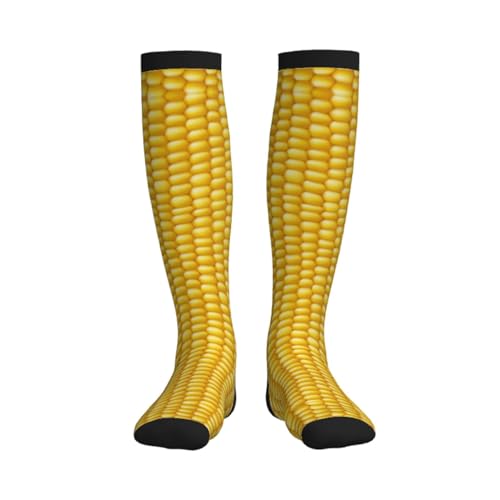 Corn Cob Background Compression Socks For Women Men Knee High Running Socks For Running