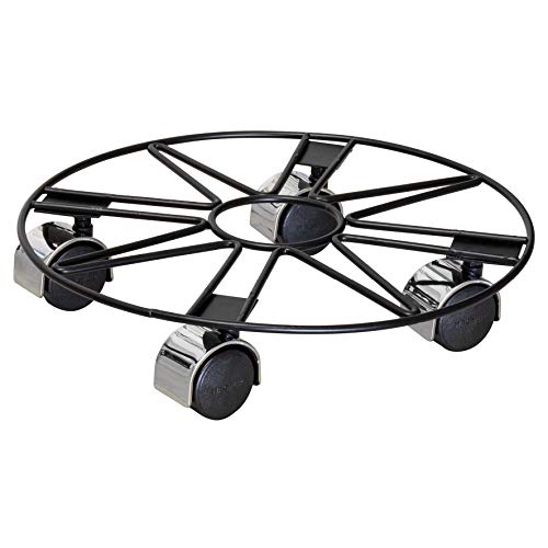 WAGNER Soporte con Ruedas para Plantas Black Star Ø 30 x 6,5 cm I para Uso de Interior I Carrito para Flores de Acero, Recubierto de Negro I Diseño de Estrella I Capacidad de Carga 60 kg - 20093801