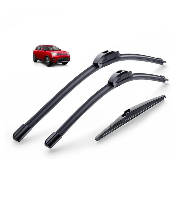 Image of AWB 24 inch+16 inch Frameless /Soft Wiper Blades with 10 inch Rear Specific Wiper Blade Replacement Set for Xuv300(Set of 3)