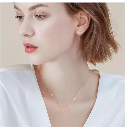 Set de collar y pulsera de corazón infinito con acabado en oro rosa 4